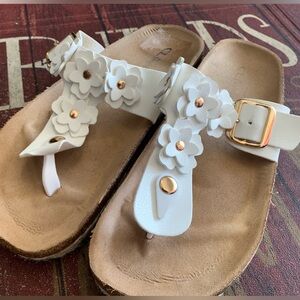 White Floral Women's Sandals